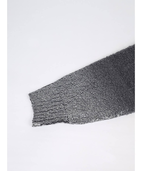 :ETHROF(イーサオブ)の「METALLIC PRINT LOOP YARN KNIT(ニット/セーター・レディース・チャコール/グレー/アイボリー・MEDIUM)」の6枚目の写真