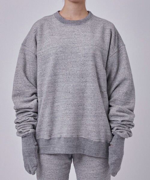 POOLDE(プールデ)の「【POOLDE/プールデ】Loose Sweatshirts/スウェット(スウェット・レディース・グレー/ブラック・L)」の12枚目の写真