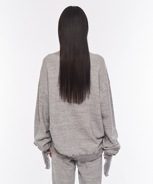 POOLDE(プールデ)の「【POOLDE/プールデ】Loose Sweatshirts/スウェット(スウェット・レディース・グレー/ブラック・L)」の6枚目の写真