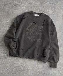 ADRER（アドラー）の「heavy weight damage logo draw code sweat / ヘビーウェイトダメージロゴドローコードスウェット（スウェット）」