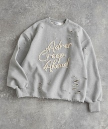ADRER（アドラー）の「heavy weight damage logo draw code sweat / ヘビーウェイトダメージロゴドローコードスウェット（スウェット）」