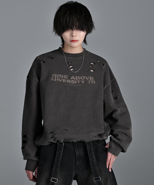 ADRER（アドラー）の「heavy weight damage logo draw code sweat / ヘビーウェイトダメージロゴドローコードスウェット（スウェット・メンズ・グレー系1/グレー系2/グレー系3/ブラウン系1・L/M/S/XS）」の11枚目の写真