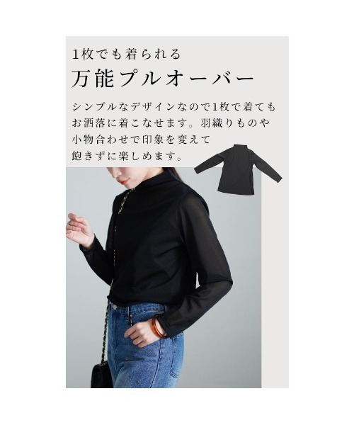 Sawa a la mode（サワアラモード）の「シアーインナートップス（Tシャツ/カットソー・レディース・ブラック/ピンク・M-L）」の14枚目の写真