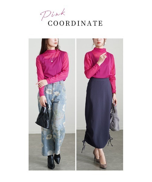 Sawa a la mode（サワアラモード）の「シアーインナートップス（Tシャツ/カットソー・レディース・ブラック/ピンク・M-L）」の13枚目の写真