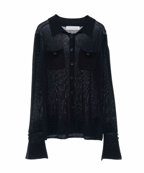 31 Sons de mode（トランテアン　ソン　ドゥ　モード）の「シアーポロニット（ニット/セーター・レディース・ブラック/グリーン/オフホワイト・フリー）」の18枚目の写真