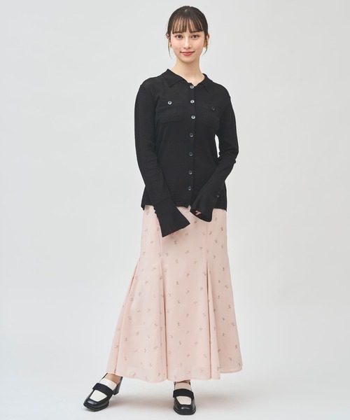 31 Sons de mode（トランテアン　ソン　ドゥ　モード）の「シアーポロニット（ニット/セーター・レディース・ブラック/グリーン/オフホワイト・フリー）」の11枚目の写真