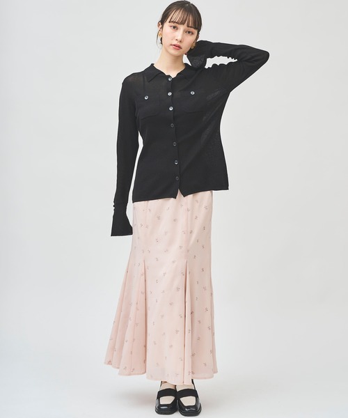 31 Sons de mode（トランテアン　ソン　ドゥ　モード）の「シアーポロニット（ニット/セーター・レディース・ブラック/グリーン/オフホワイト・フリー）」の12枚目の写真