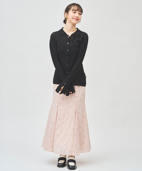 31 Sons de mode（トランテアン　ソン　ドゥ　モード）の「シアーポロニット（ニット/セーター・レディース・ブラック/グリーン/オフホワイト・フリー）」の13枚目の写真