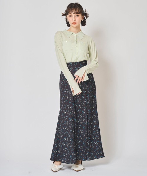 31 Sons de mode（トランテアン　ソン　ドゥ　モード）の「シアーポロニット（ニット/セーター・レディース・ブラック/グリーン/オフホワイト・フリー）」の14枚目の写真