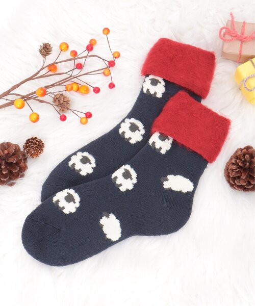 LBC(エルビーシー)の「裏起毛ソックス シープ(ソックス/靴下・レディース・グリーン/イエロー/ネイビー・FREE)」の3枚目の写真