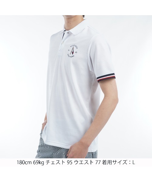 TOMMY HILFIGER GOLF（トミー ヒルフィガー ゴルフ）の「ｻｰｸﾙﾛｺﾞ 半袖ﾎﾟﾛｼｬﾂ（ポロシャツ・メンズ・ホワイト/ピンク/ネイビー/サックスブルー・L/M/LL）」の7枚目の写真