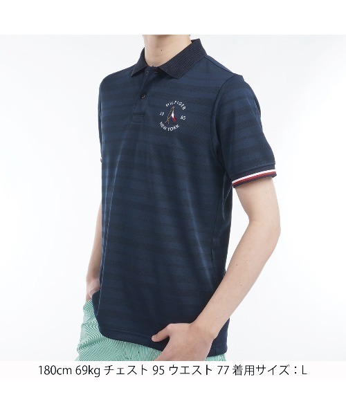 TOMMY HILFIGER GOLF（トミー ヒルフィガー ゴルフ）の「ｻｰｸﾙﾛｺﾞ 半袖ﾎﾟﾛｼｬﾂ（ポロシャツ・メンズ・ホワイト/ピンク/ネイビー/サックスブルー・L/M/LL）」の9枚目の写真