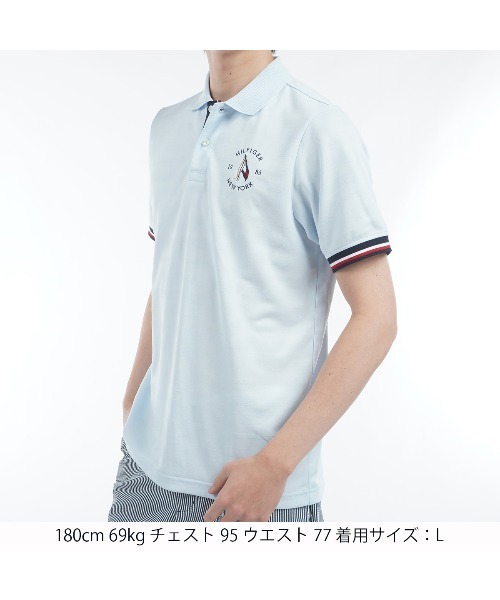 TOMMY HILFIGER GOLF（トミー ヒルフィガー ゴルフ）の「ｻｰｸﾙﾛｺﾞ 半袖ﾎﾟﾛｼｬﾂ（ポロシャツ・メンズ・ホワイト/ピンク/ネイビー/サックスブルー・L/M/LL）」の11枚目の写真