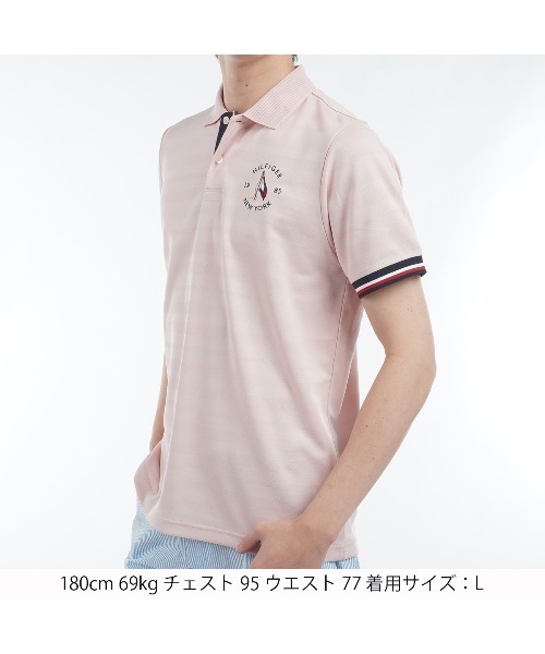 TOMMY HILFIGER GOLF（トミー ヒルフィガー ゴルフ）の「ｻｰｸﾙﾛｺﾞ 半袖ﾎﾟﾛｼｬﾂ（ポロシャツ・メンズ・ホワイト/ピンク/ネイビー/サックスブルー・L/M/LL）」の13枚目の写真