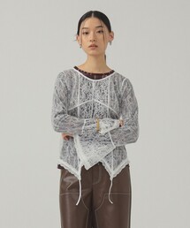 Ray BEAMS | レース キリカエ ベルスリーブ ブラウス(シャツ/ブラウス)