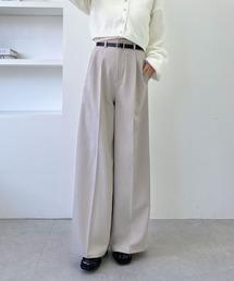 ベルト付ワイドタックスラックス
