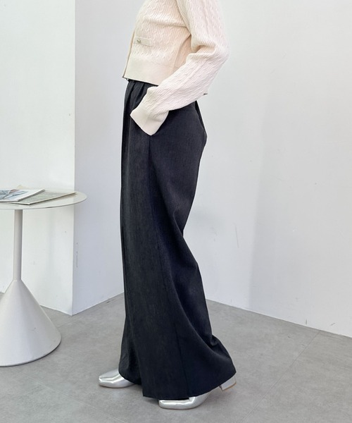 archives（アルシーヴ）の「ベルト付ワイドタックスラックス（スラックス・レディース・ベージュ/チャコールグレー/モカ・MEDIUM）」の15枚目の写真