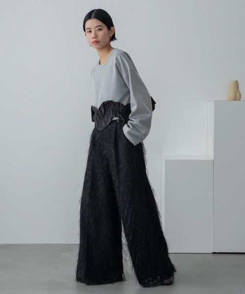 セール】ウェーブドッキングショート丈トレーナー/SETUP（スウェット