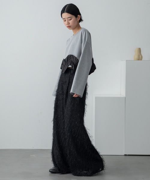 セール】ウェーブドッキングショート丈トレーナー/SETUP（スウェット