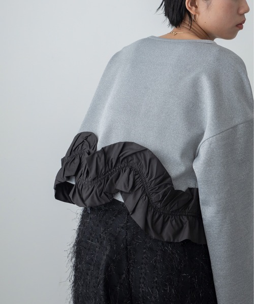 セール】ウェーブドッキングショート丈トレーナー/SETUP（スウェット