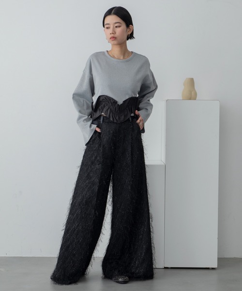 セール】ウェーブドッキングショート丈トレーナー/SETUP（スウェット