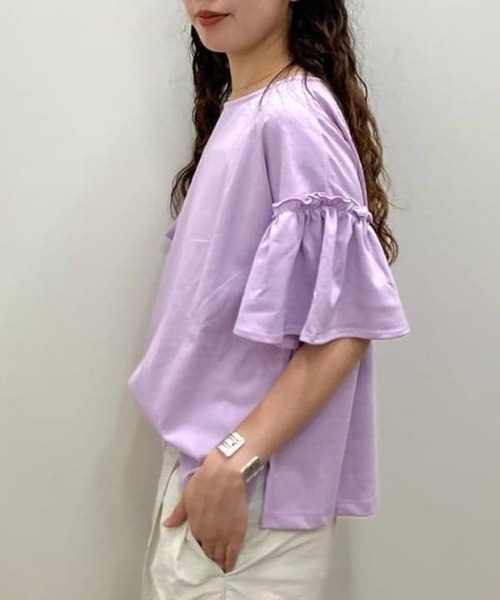 B:MING by BEAMS（ビーミングバイビームス）の「袖フリル プルオーバー（Tシャツ/カットソー・レディース・パープル系その他5/ネイビー/ブルー系その他/オフホワイト・ONE SIZE）」の4枚目の写真