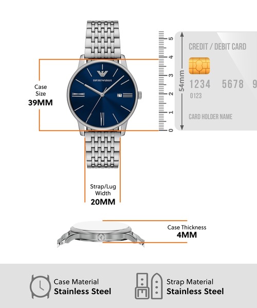 EMPORIO ARMANI(エンポリオアルマーニ)の「エンポリオ・アルマーニ 腕時計 メンズ アナログ ステンレス AR11674(アナログ腕時計・メンズ・シルバー・FREE)」の7枚目の写真