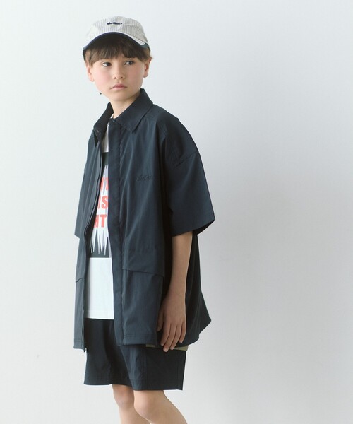 BAMBINO ブラック ショートスリーブシャツ サイズ3 セール】【別注】＜WILD THINGS＞ショートスリーブ ジップ