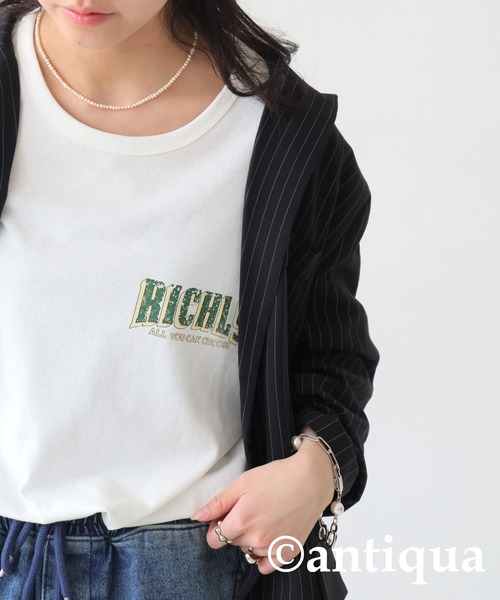 antiqua（アンティカ）の「ヴィンテージ風ロゴTシャツ（Tシャツ/カットソー・レディース・ホワイト系その他/ブラック系その他2/ホワイト系その他2/ブラック系その他・P/R）」の5枚目の写真
