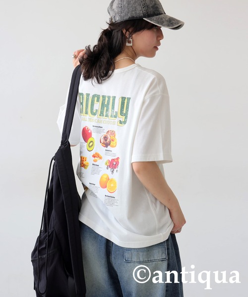 antiqua（アンティカ）の「ヴィンテージ風ロゴTシャツ（Tシャツ/カットソー・レディース・ホワイト系その他/ブラック系その他2/ホワイト系その他2/ブラック系その他・P/R）」の6枚目の写真