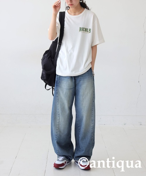 antiqua（アンティカ）の「ヴィンテージ風ロゴTシャツ（Tシャツ/カットソー・レディース・ホワイト系その他/ブラック系その他2/ホワイト系その他2/ブラック系その他・P/R）」の7枚目の写真