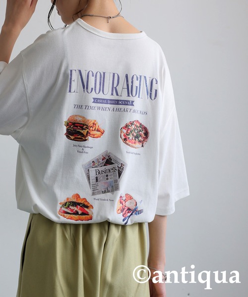 antiqua（アンティカ）の「ヴィンテージ風ロゴTシャツ（Tシャツ/カットソー・レディース・ホワイト系その他/ブラック系その他2/ホワイト系その他2/ブラック系その他・P/R）」の9枚目の写真