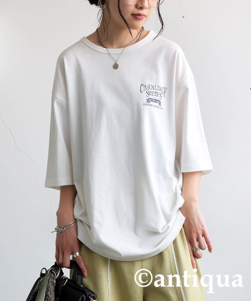 antiqua（アンティカ）の「ヴィンテージ風ロゴTシャツ（Tシャツ/カットソー・レディース・ホワイト系その他/ブラック系その他2/ホワイト系その他2/ブラック系その他・P/R）」の11枚目の写真