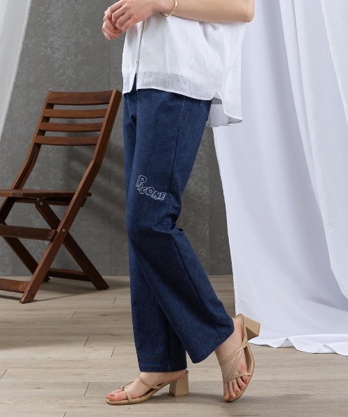 STUDIO PICONE(スタジオピッコーネ)の「デニム風プリントピコラインパンツ(その他パンツ・レディース・ライトブルー/ネイビー・L/M/S/LL)」の1枚目の写真