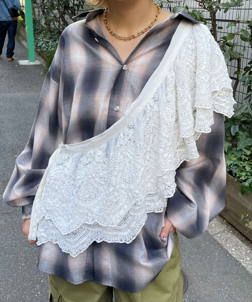 CIAOPANIC(チャオパニック)の「【She desires...】マルチWAYフリルレース(Tシャツ/カットソー・レディース・オフホワイト・FREE)」の11枚目の写真