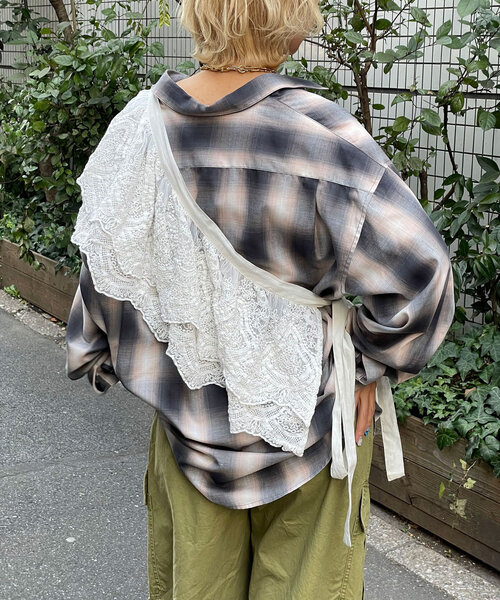 CIAOPANIC(チャオパニック)の「【She desires...】マルチWAYフリルレース(Tシャツ/カットソー・レディース・オフホワイト・FREE)」の13枚目の写真
