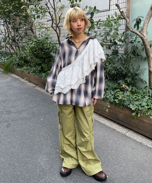 CIAOPANIC(チャオパニック)の「【She desires...】マルチWAYフリルレース(Tシャツ/カットソー・レディース・オフホワイト・FREE)」の14枚目の写真