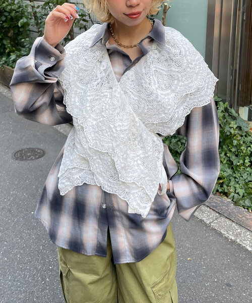 CIAOPANIC(チャオパニック)の「【She desires...】マルチWAYフリルレース(Tシャツ/カットソー・レディース・オフホワイト・FREE)」の18枚目の写真