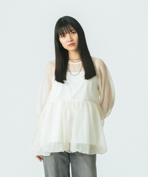 ROSE BUD(ローズバッド)の「SHEER LAYERED BLOUSE(シャツ/ブラウス・レディース・ブラック/ベージュ/ホワイト・ONE SIZE)」の22枚目の写真