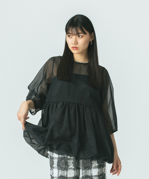 ROSE BUD(ローズバッド)の「SHEER LAYERED BLOUSE(シャツ/ブラウス・レディース・ブラック/ベージュ/ホワイト・ONE SIZE)」の21枚目の写真