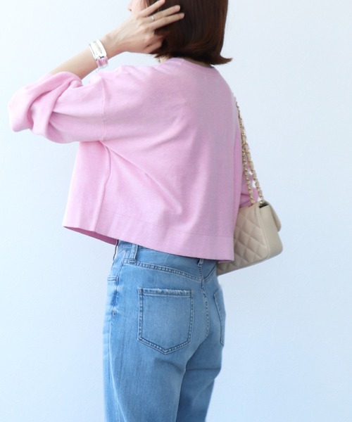 TITE IN THE STORE(ティテ インザ ストア)の「【洗える】クロップド丈ニットプルオーバー(ニット/セーター・レディース・ピンク/イエロー/グレー・38)」の20枚目の写真