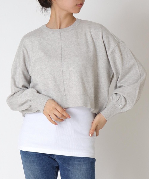 TITE IN THE STORE(ティテ インザ ストア)の「【洗える】クロップド丈ニットプルオーバー(ニット/セーター・レディース・ピンク/イエロー/グレー・38)」の19枚目の写真