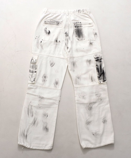 セール】【BENDER TOKYO】グランジ ペイント加工 ワイドカーゴパンツ