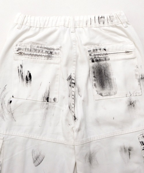 セール】【BENDER TOKYO】グランジ ペイント加工 ワイドカーゴパンツ