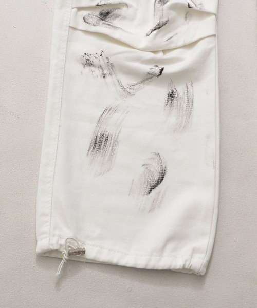 セール】【BENDER TOKYO】グランジ ペイント加工 ワイドカーゴパンツ