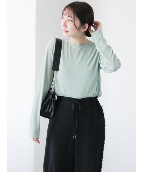 Te chichi TERRASSE（テチチテラス）の「テレコクルートップス《2025spring catalog item》（Tシャツ/カットソー・レディース・オフホワイト/ブラック/ミント・F）」の5枚目の写真