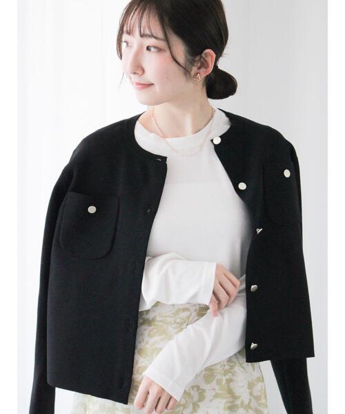 Te chichi TERRASSE（テチチテラス）の「テレコクルートップス《2025spring catalog item》（Tシャツ/カットソー・レディース・オフホワイト/ブラック/ミント・F）」の7枚目の写真