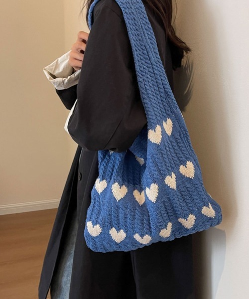 SallyLunn(サリーラン)の「ハート柄ショルダーバッグ(ショルダーバッグ・レディース・ブルー/グリーン/ホワイト/ベージュ・FREE)」の7枚目の写真