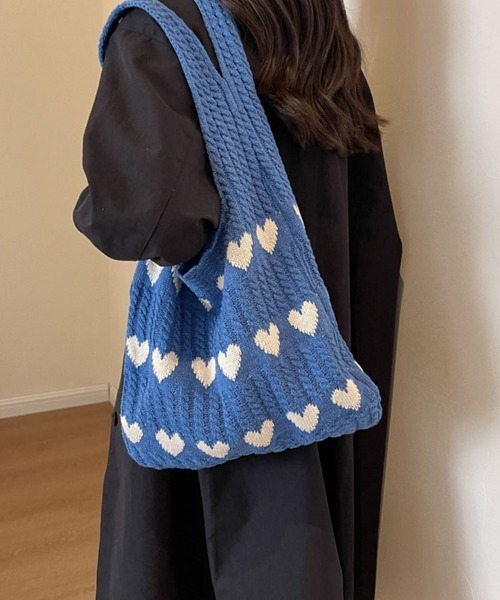 SallyLunn(サリーラン)の「ハート柄ショルダーバッグ(ショルダーバッグ・レディース・ブルー/グリーン/ホワイト/ベージュ・FREE)」の8枚目の写真