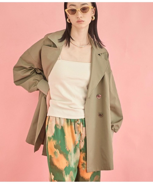 Settimissimo（セッティミッシモ）の「バックボタン リブ ヨーク ミドル トレンチコート（トレンチコート・レディース・アイボリー/カーキ・FREE）」の2枚目の写真